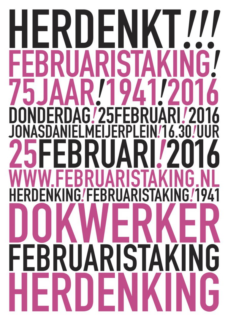 Affiche Herdenking Februaristaking 2016