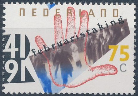 Speciale postzegel ontworpen door Jan van Toorn bij de herdenking van 1991